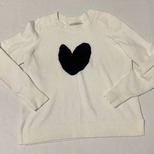 LOFT heart crew neck sweater